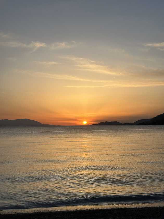 Beautiful sunset in Greece