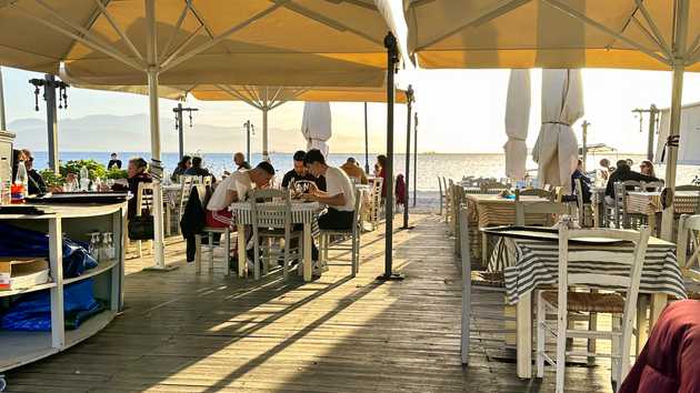 Greek taverna by the sea