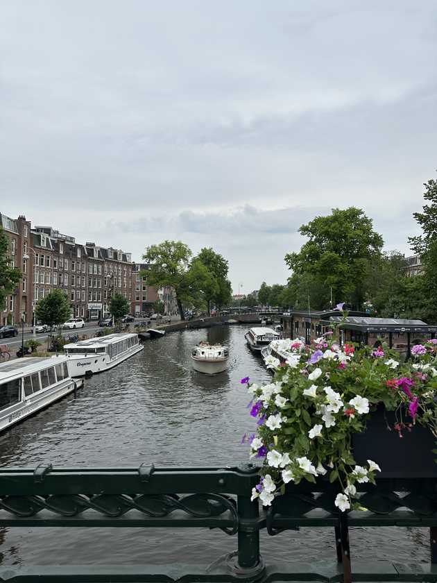 A canal in Amsterdam centre.